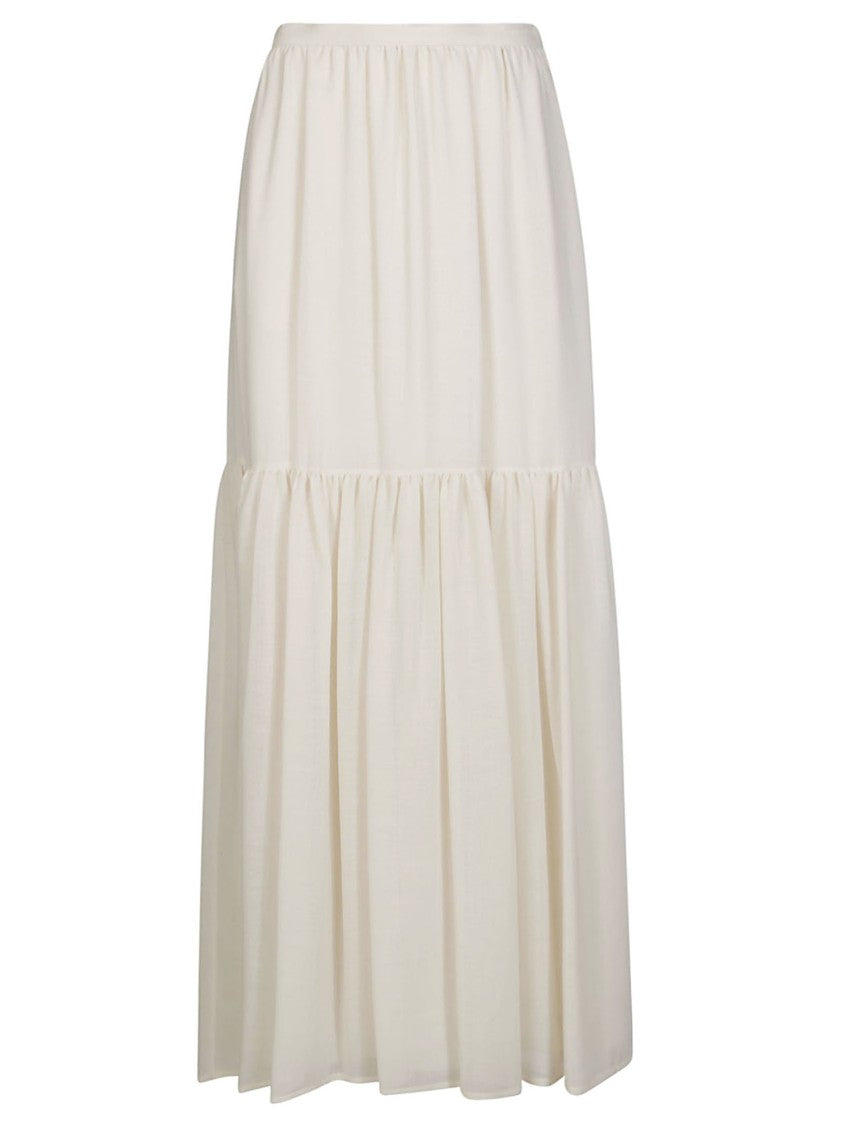 Max Mara Flowing Tiered Maxi Skirt With Elastic Waistband