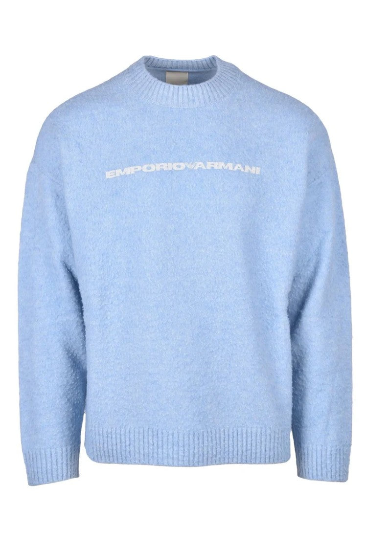 Emporio Armani Light Blue Knit Sweatshirt