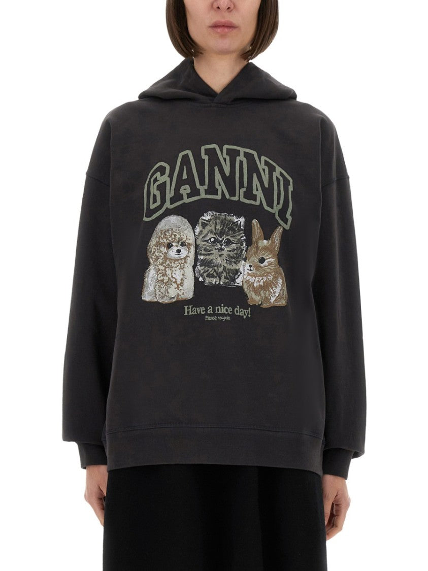 Ganni Relaxed Fit Organic Cotton Hoodie