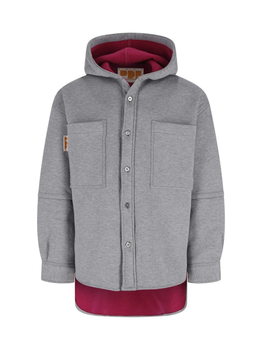 Pdf Logo Hooded Cardigan – Grey