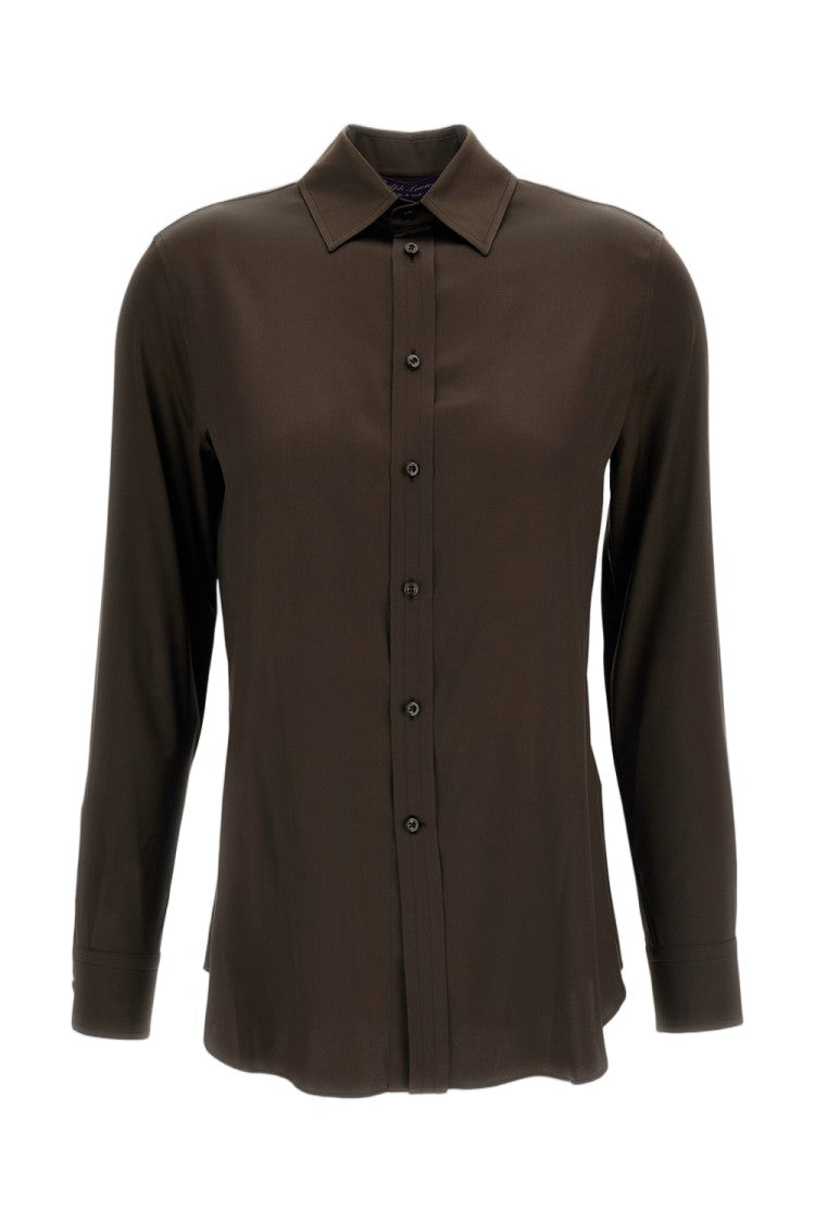 Ralph Lauren Collection Green Cameron Stretch Silk Shirt