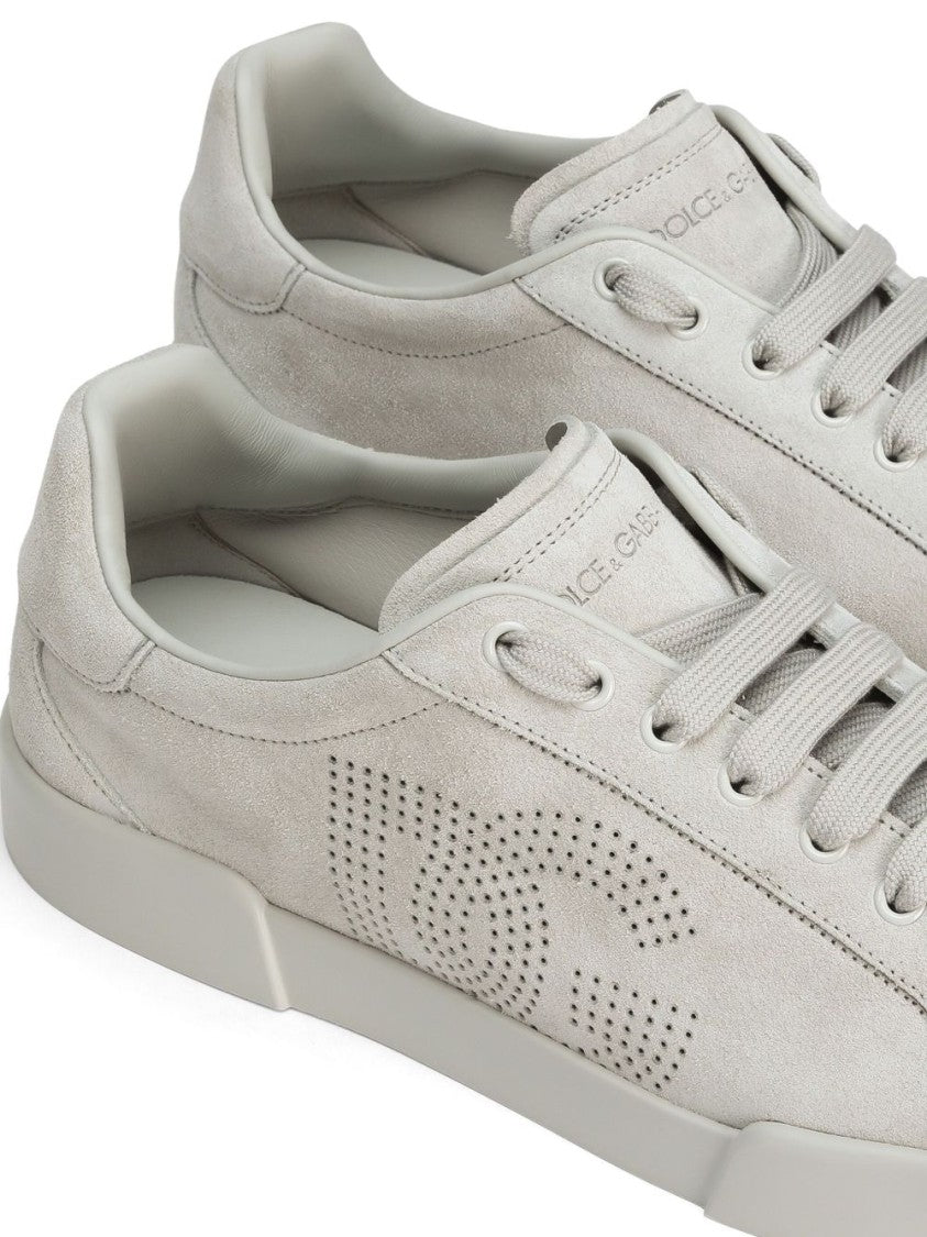 Dolce & Gabbana Lace-Up Light Beige Sneakers