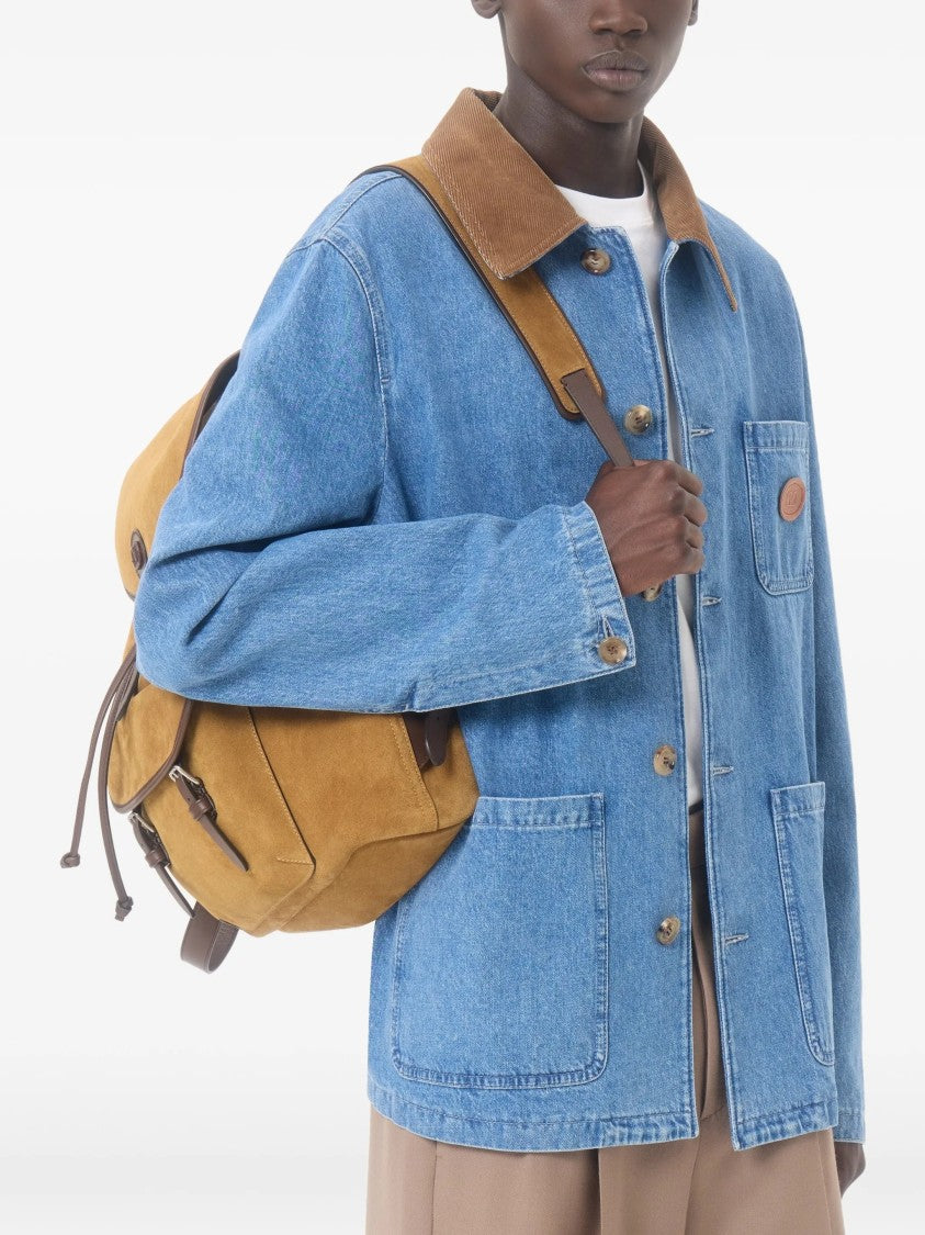 Valentino Giubbino Denim Corduroy Collar Jacket