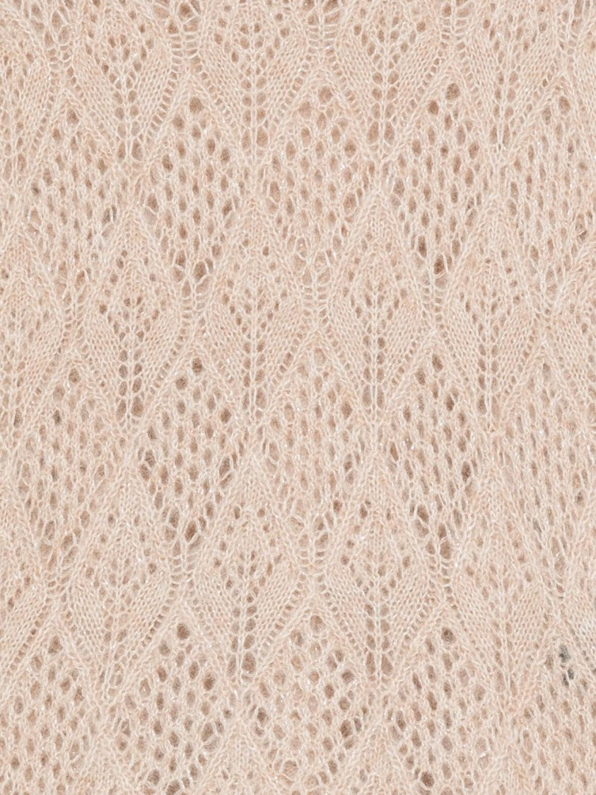 Dexterior Beige Open-Knit Sweater With Diamond Pattern