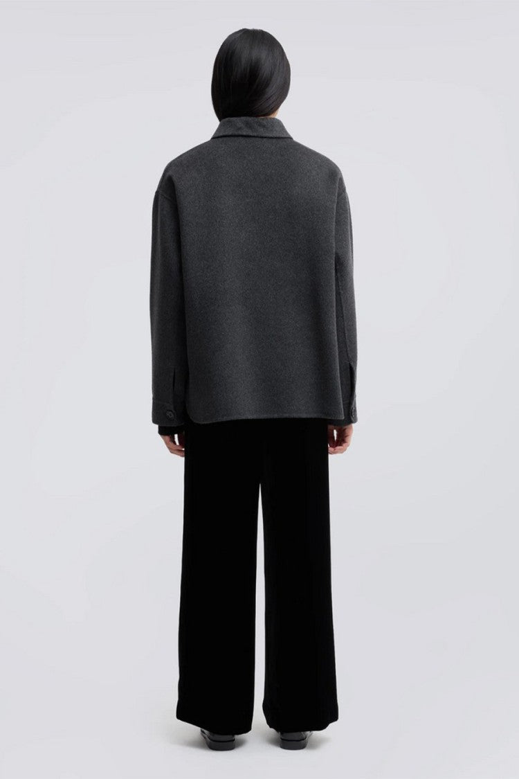 Aspesi Charcoal Boxy Collared Wool Jacket