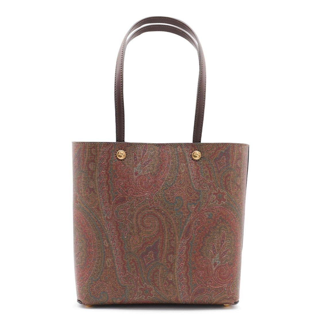 Etro Multicolor Paisley Leather Tote Bag With Logo Motif
