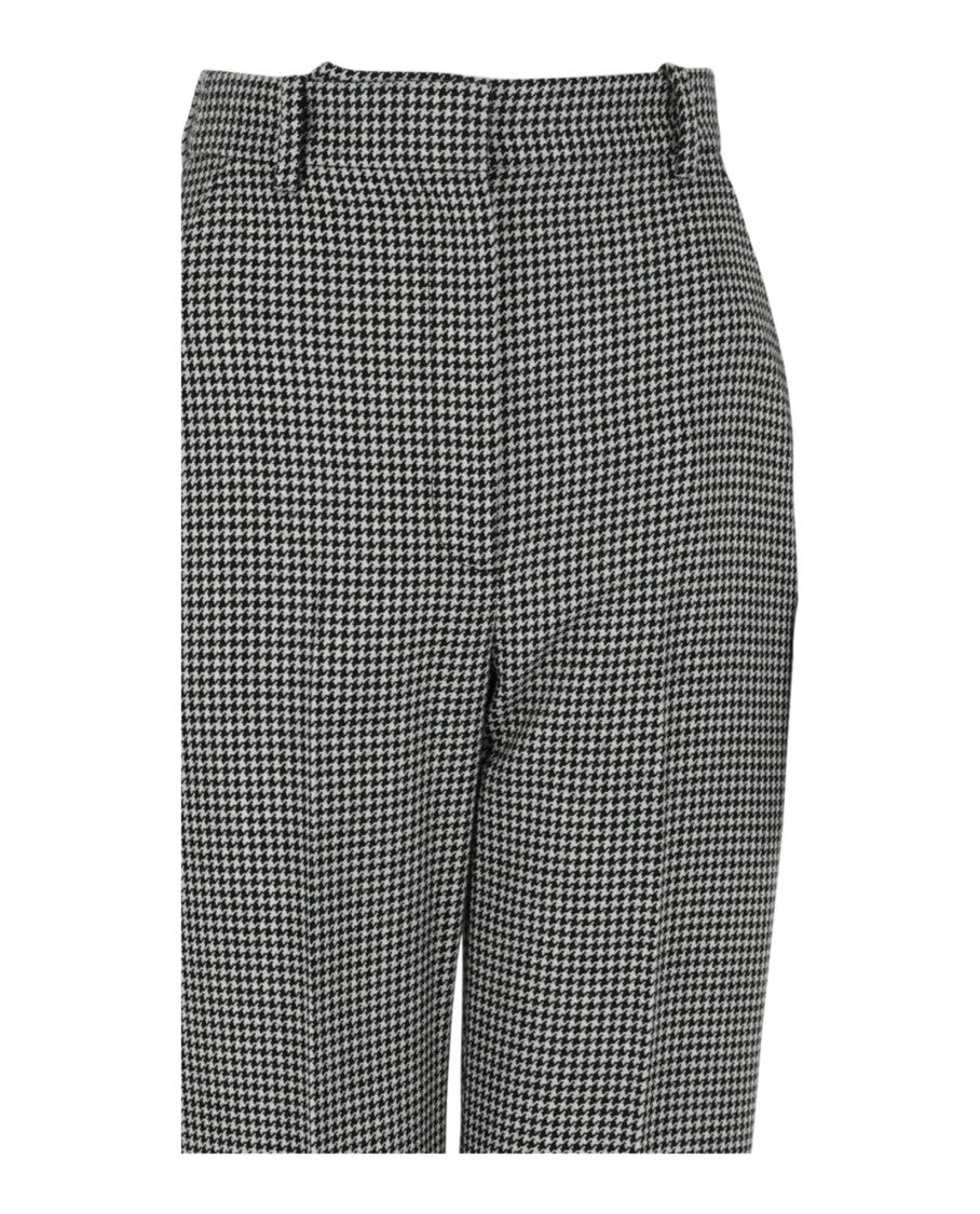 Alexander Mcqueen Houndstooth Wool Trousers With Precise Tailoring