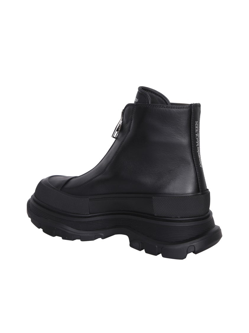 Alexander Mcqueen Black Chunky Rubber Sole Boots