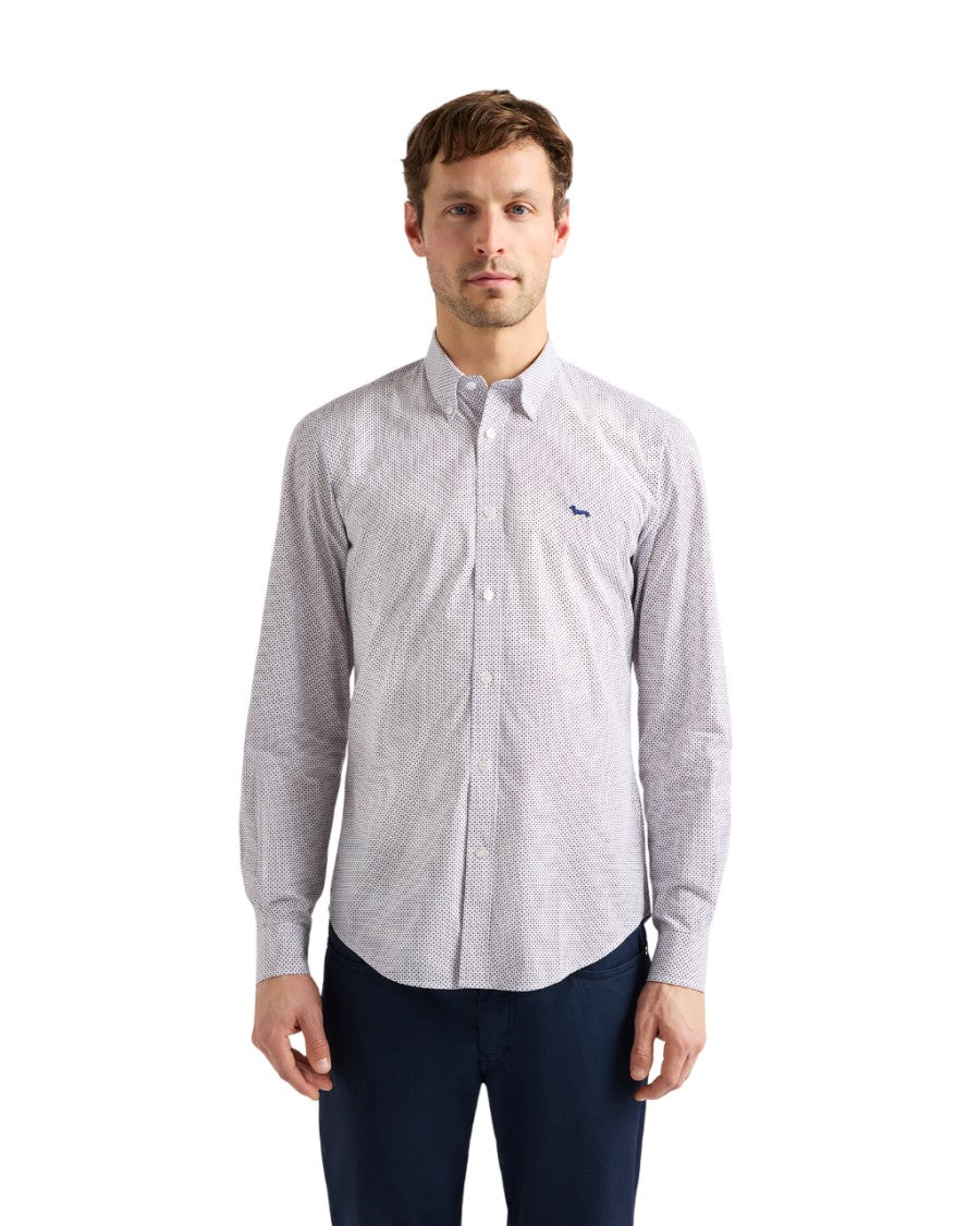 Harmont & Blaine Blue Casual Shirt With Micro Pattern