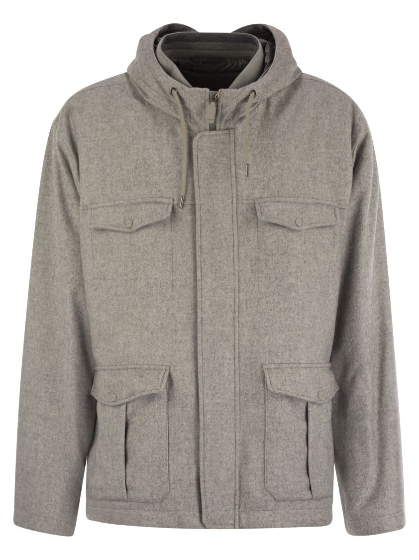 Herno Field Jacket In Silk And Cashmere