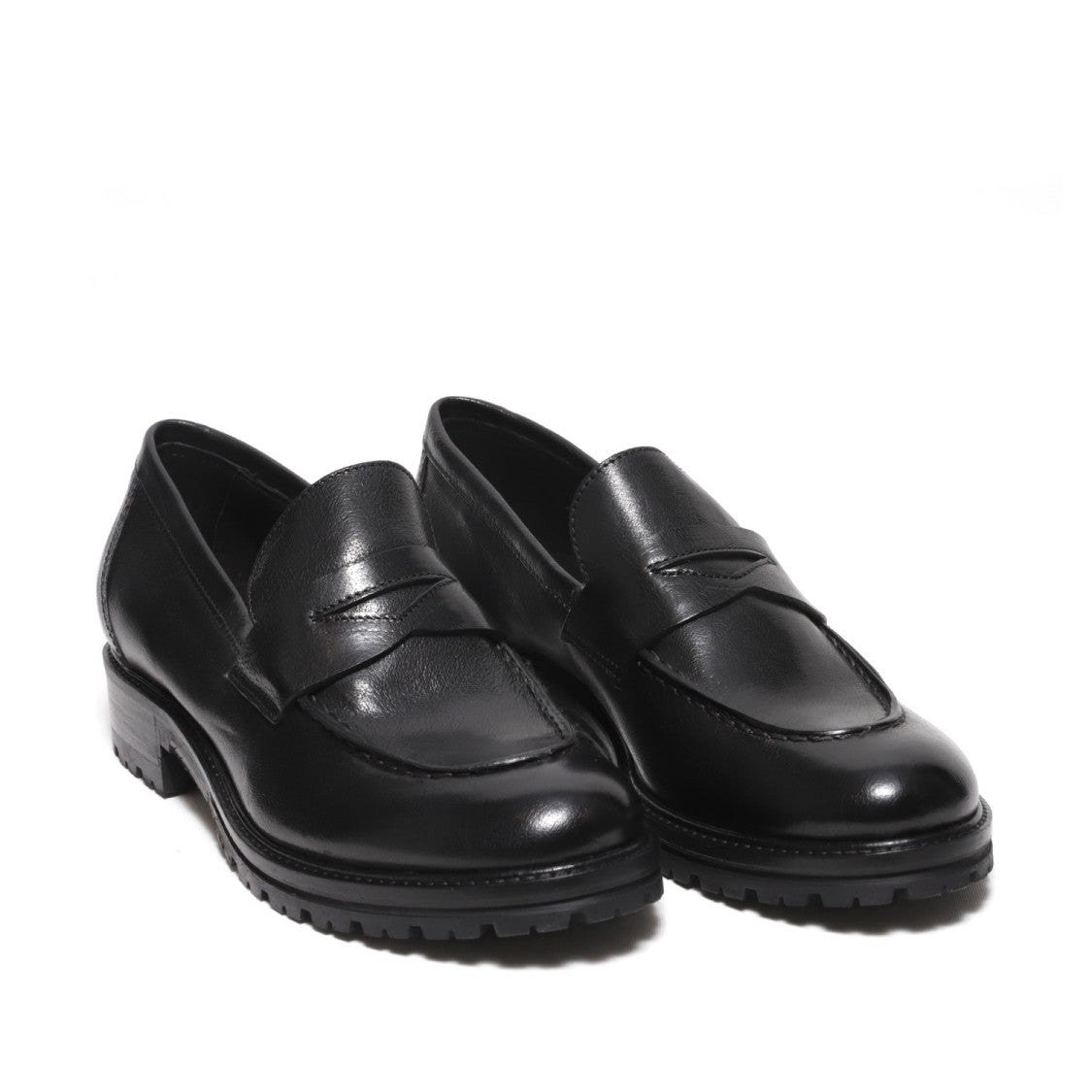 Hundred 100 Black Leather Moccasin