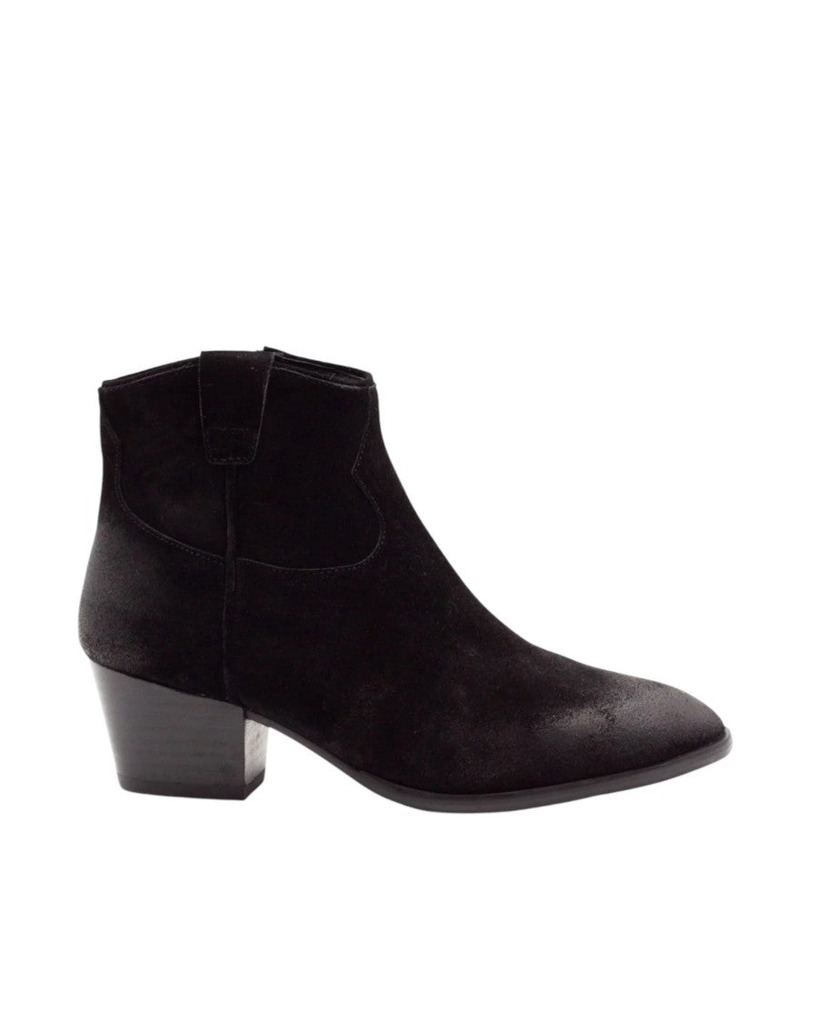 Ash Dark Brown Suede Zip Ankle Boots