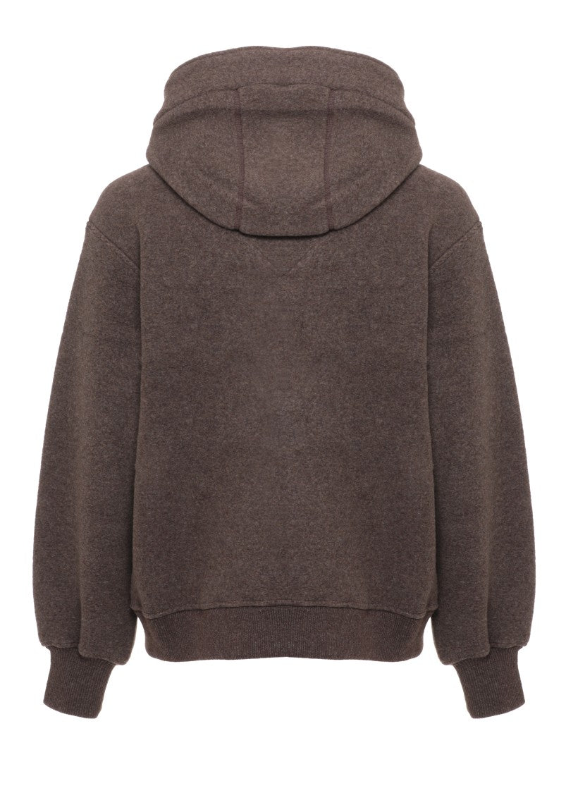 Canada Goose High-Neck Brown Jacket With Adjustable Hood And Textured Finish