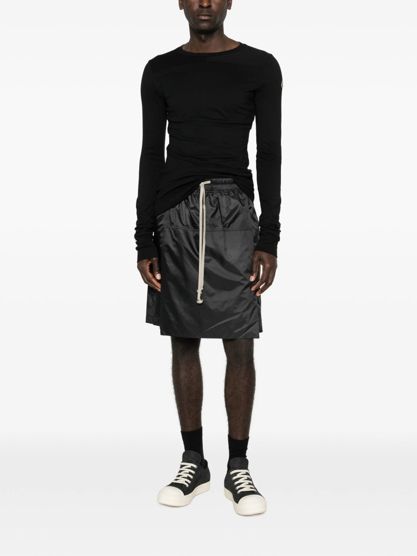 Moncler X Rick Owens Black Knitted Long-Sleeve Cotton Top