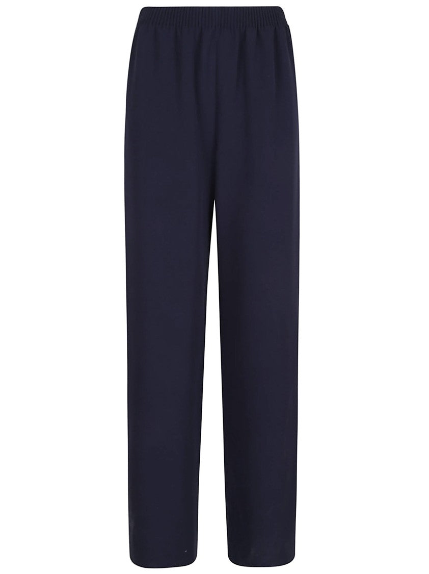Valentino Indigo Blue Silk Trousers