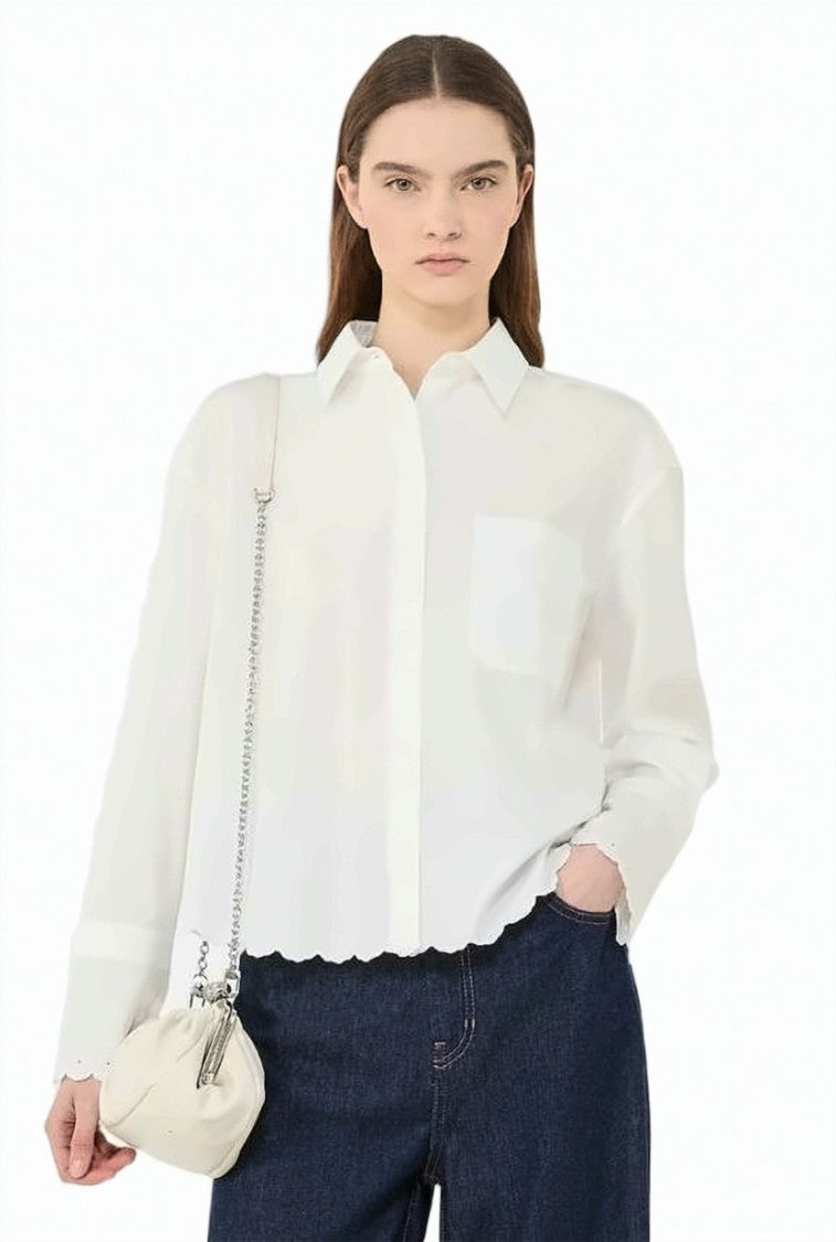 Weekend Cotton Poplin Lace Shirt