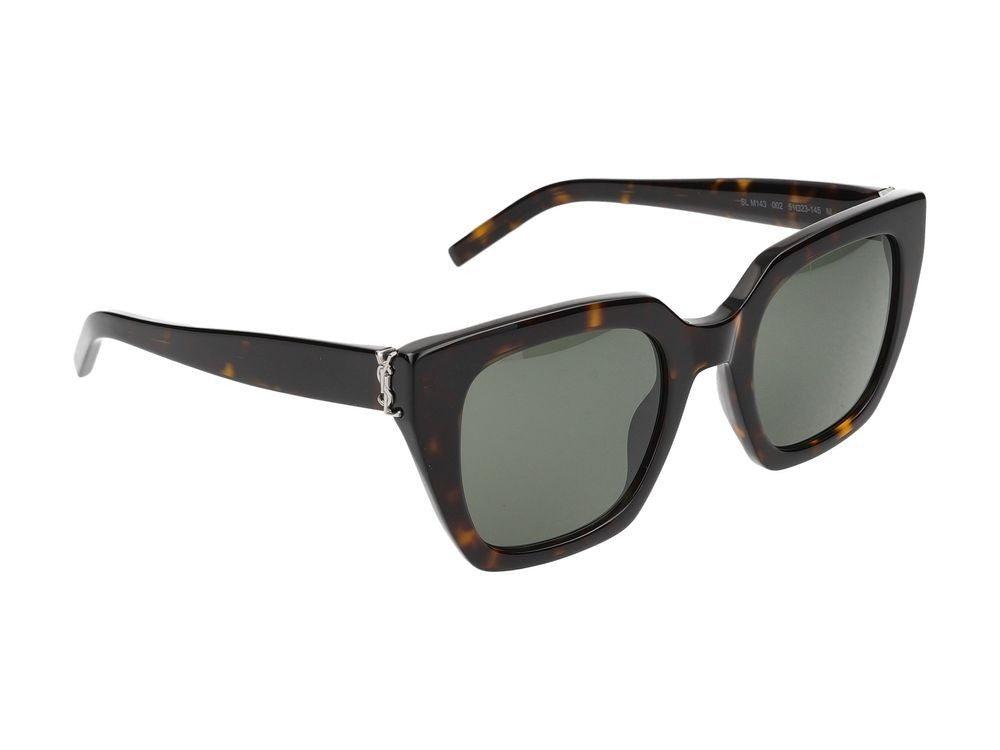 Saint Laurent Havana Bold Oversized Square Acetate Sunglasses