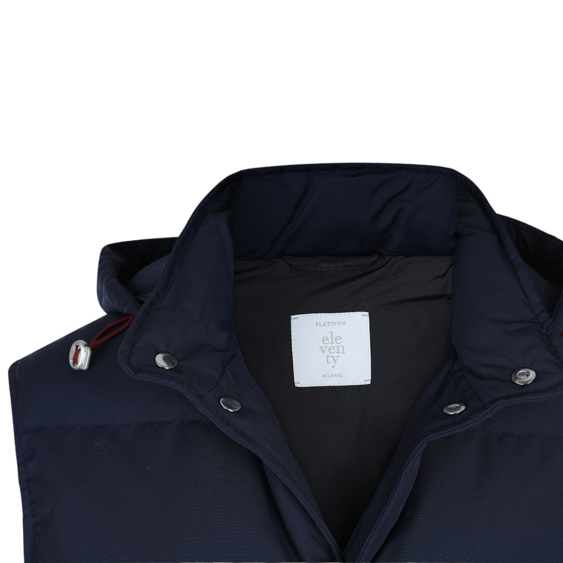 Eleventy Sleeveless Padded Vest With Detachable Hood And High Collar