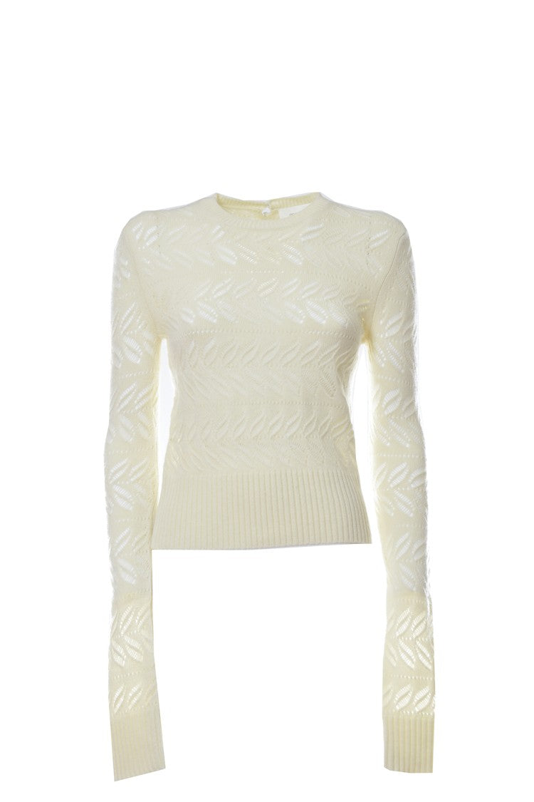 Sportmax Geometric Openwork Cashmere-Wool Pullover