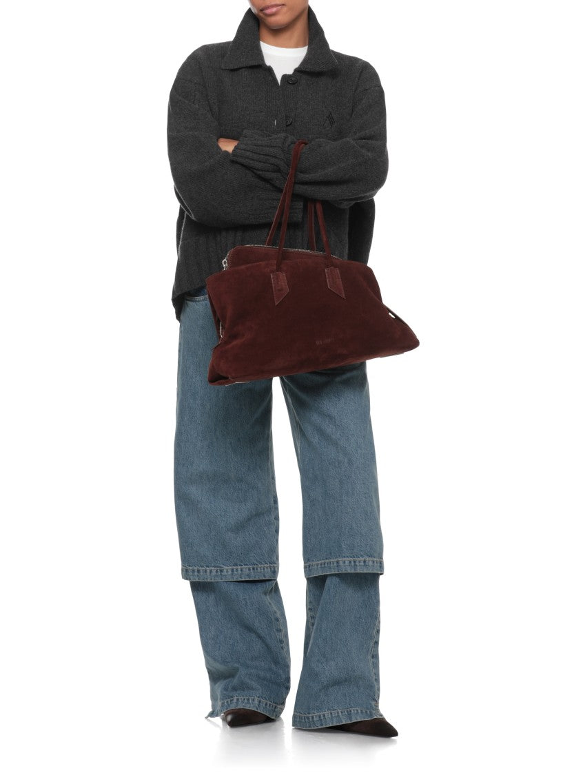 The Attico Brown Suede La Passeggiata Shoulder Bag