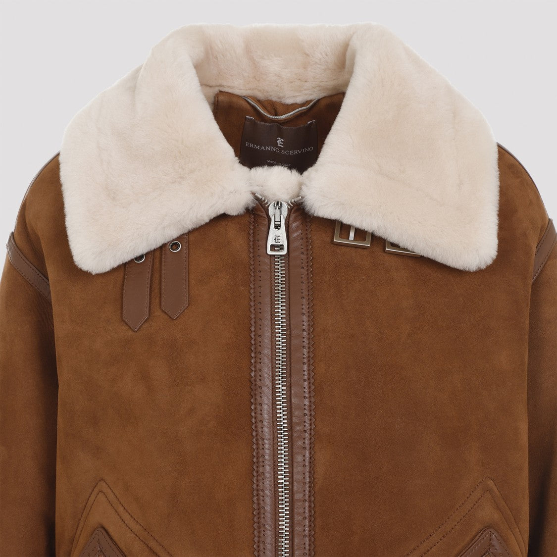 Ermanno Scervino Chocolate Brown Lamb Shearling Coat