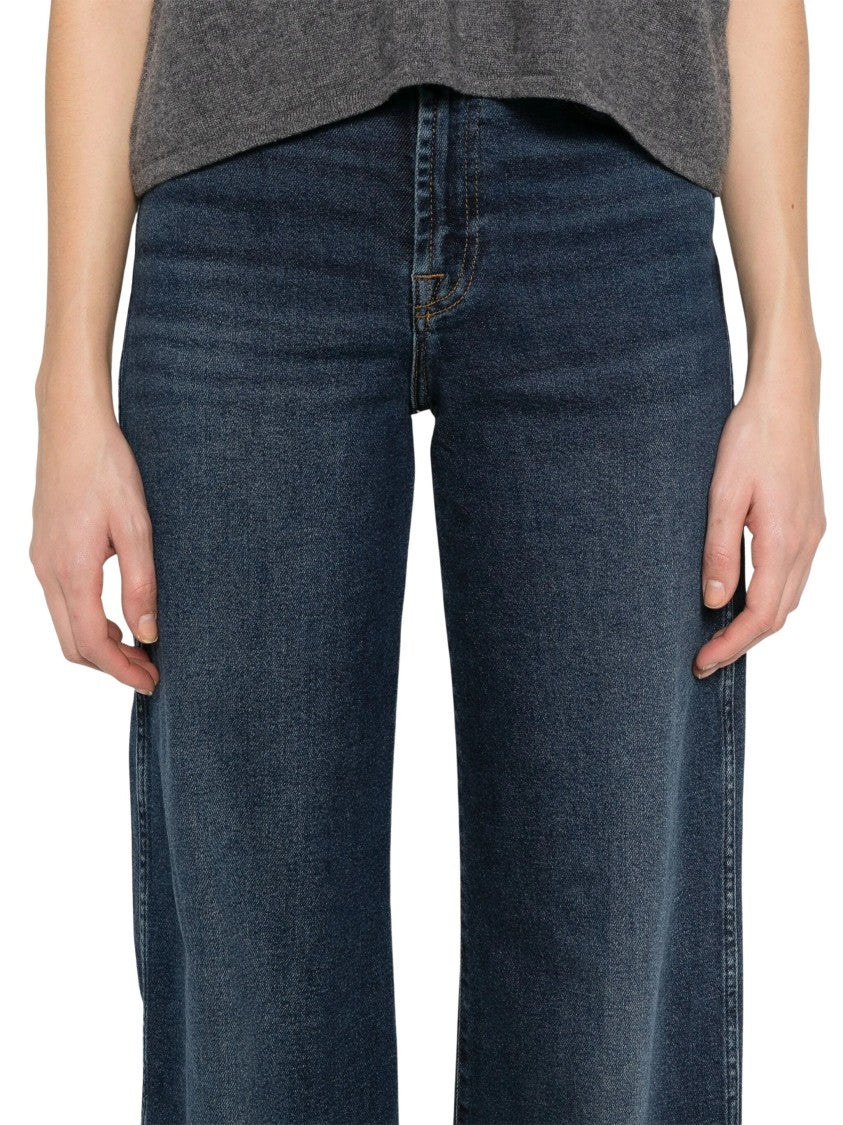 7 For All Mankind Wide-Leg High-Waist Denim Jeans