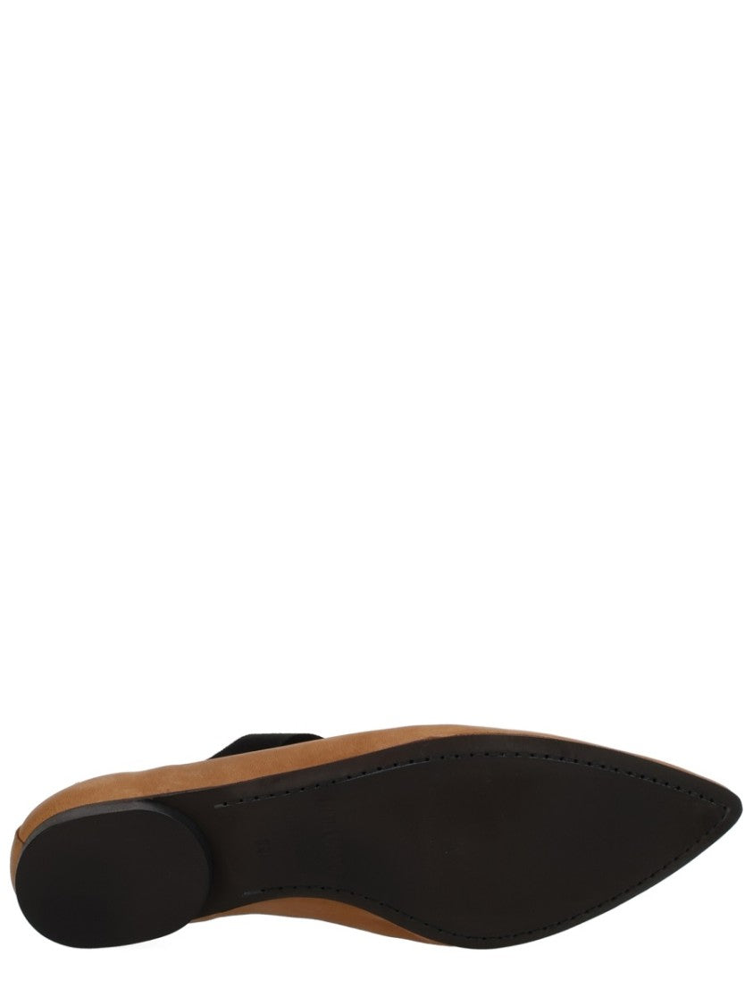Uma Wang Pointed Toe Tan Elastic Flats