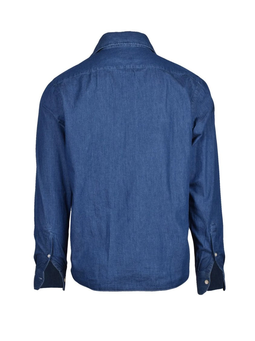 Luigi Borrelli Napoli Cotton Long-Sleeve Shirt With Structured Collar And Buttoned Cuffs