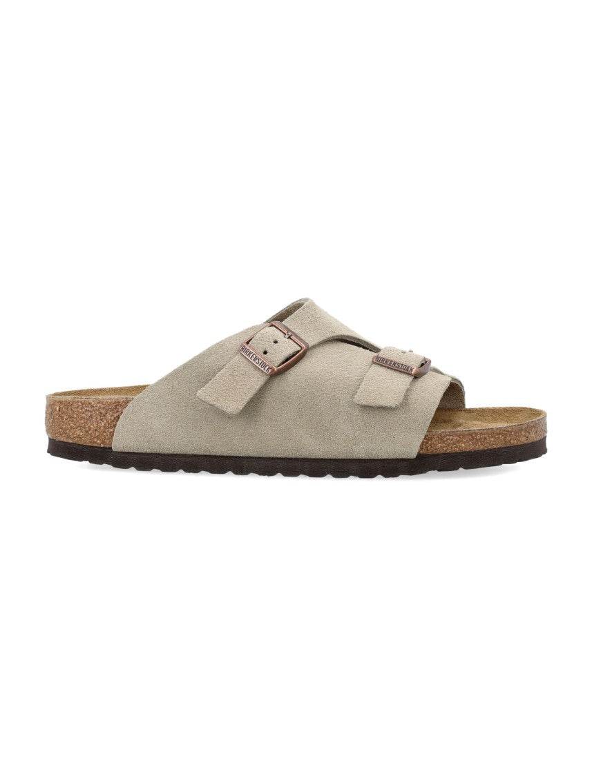 Birkenstock Adjustable Suede Sandals With Cork-Latex Footbed