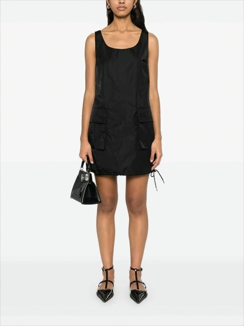 Prada Sleeveless Black Dress With Flap Pockets