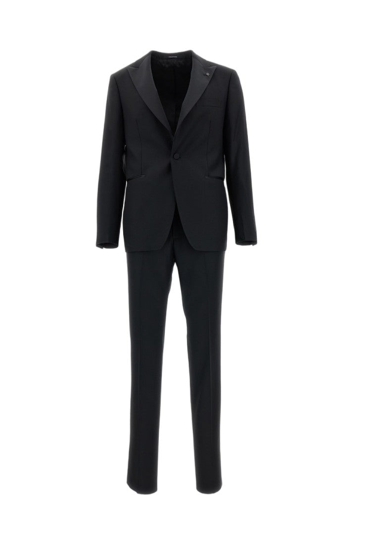 Tagliatore Black Napoli Smoking Wool Suit
