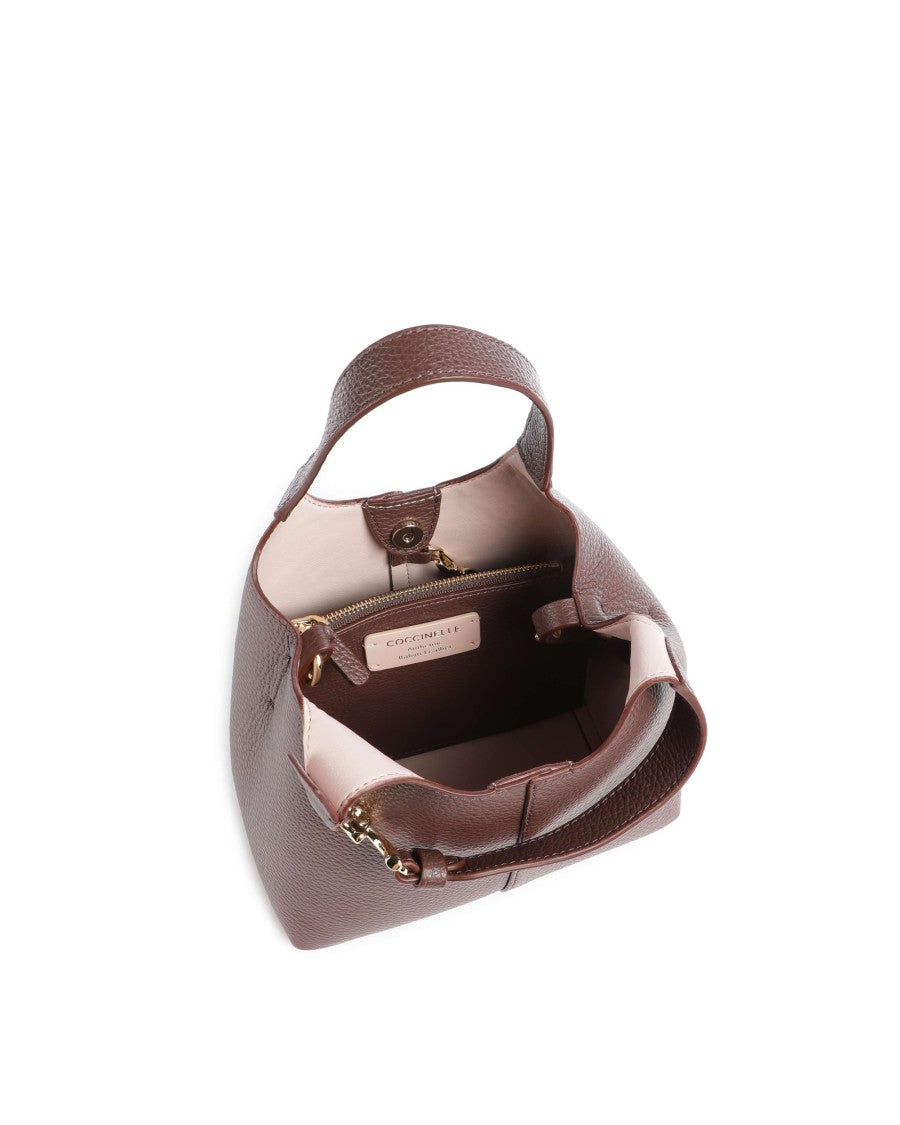 Coccinelle C-Easy Handbag With Sinuous Curves And Textured Leather