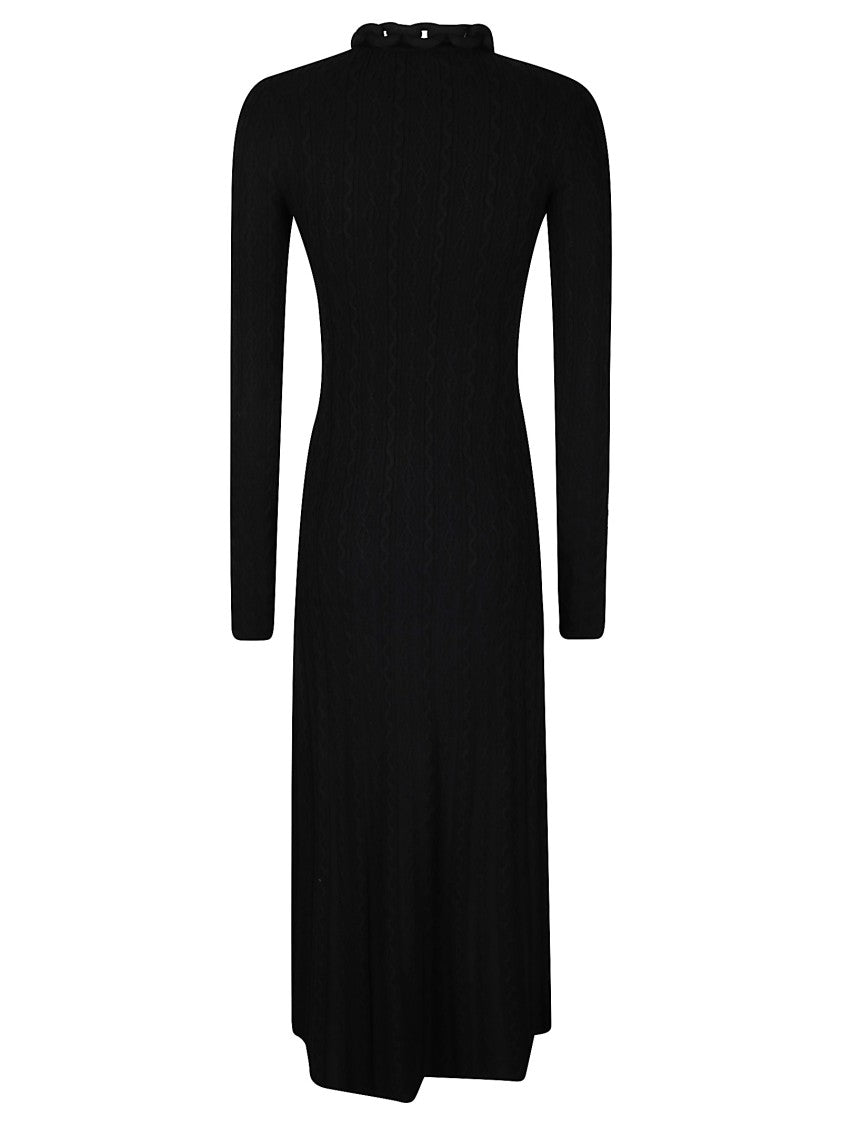Paco Rabanne Long Wool Dress With Chain Link Detail