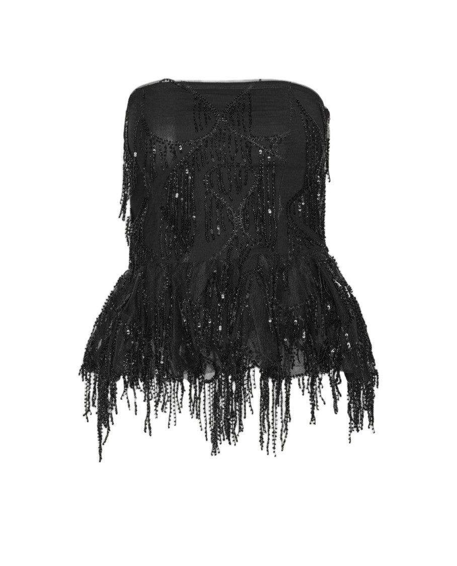 Rotate Intricate Sequin-Embellished Sleeveless Top