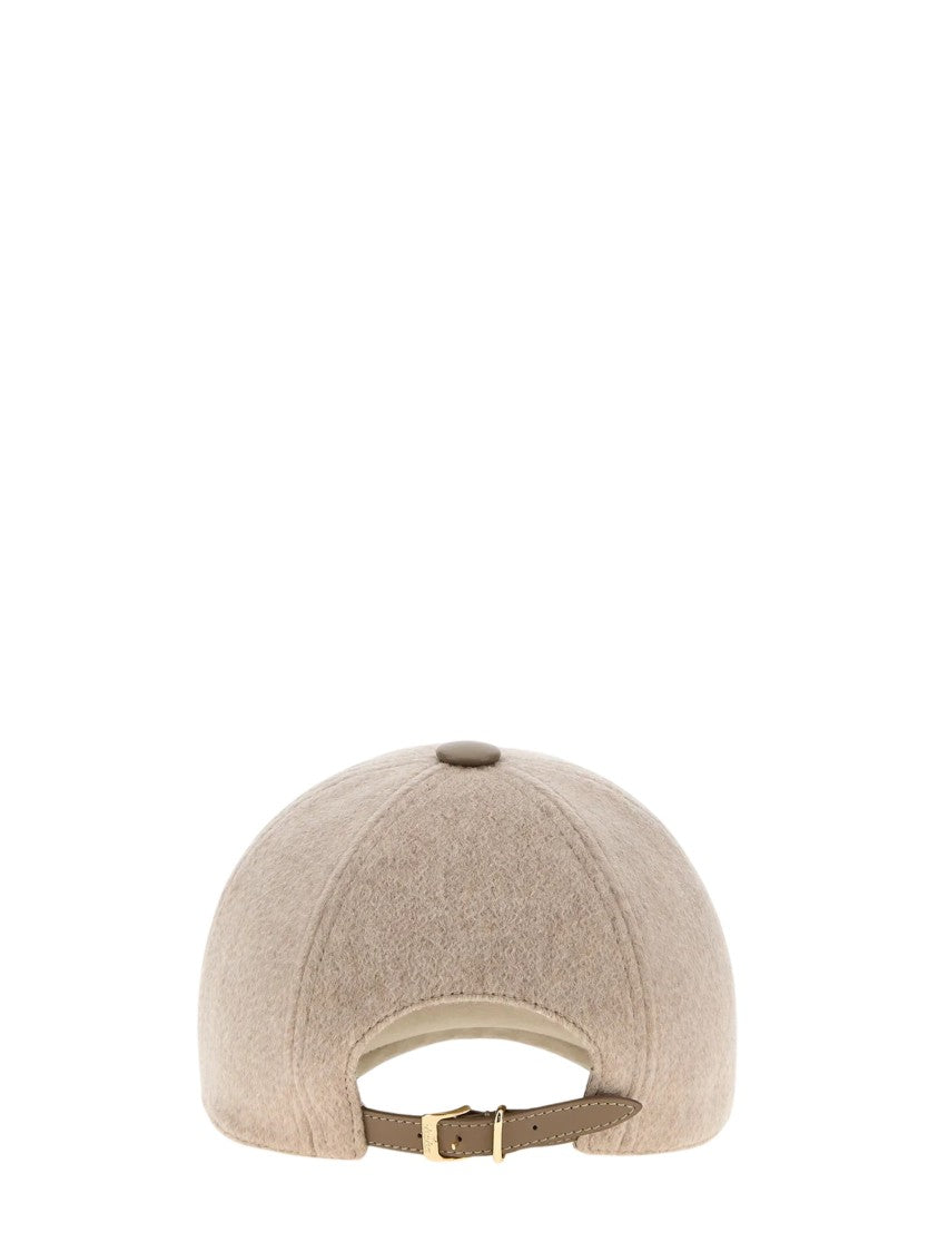 Max Mara Camel Ordine Cashmere Visor Cap