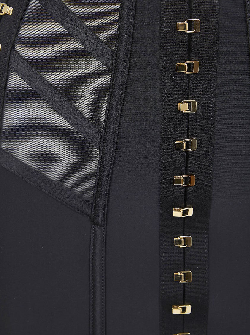 Elisabetta Franchi Fitted Skirt With Structured Paneling