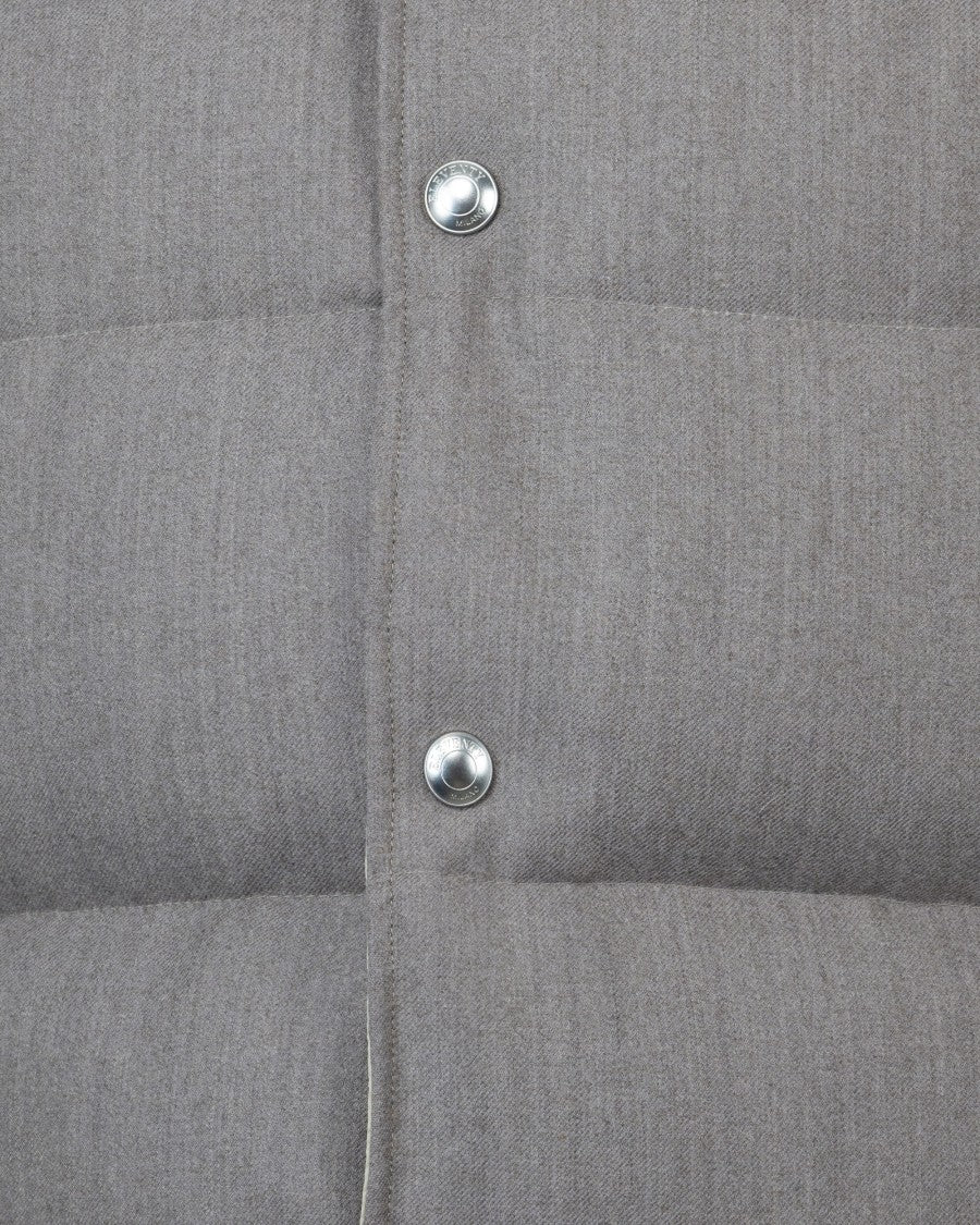 Eleventy Sleeveless Down Jacket In Technical Wool, Grey