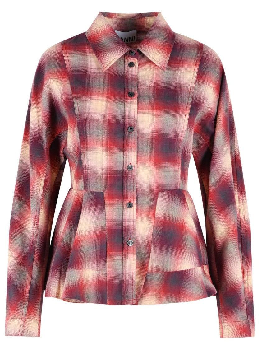 Ganni Red Cotton Shirt