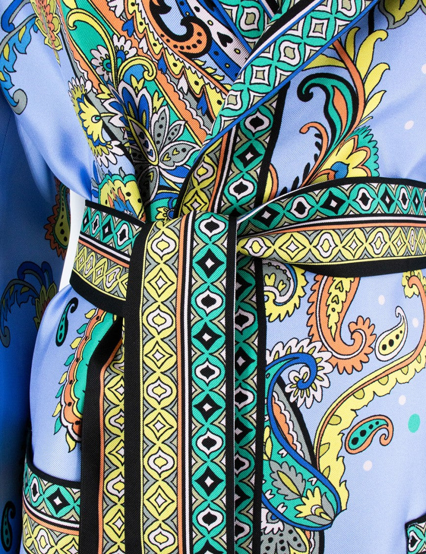 Etro Jacquard Silk Jacket With Modern Kimono Silhouette