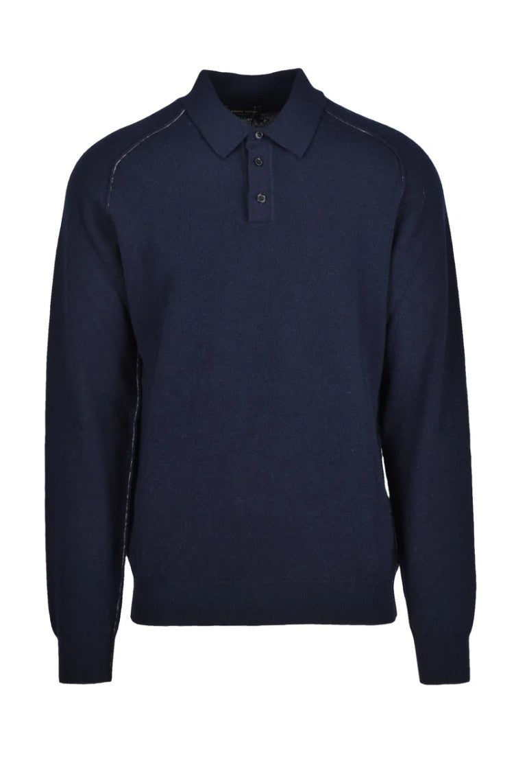 Roberto Collina Knit Polo Wool/Cashmere - Blue