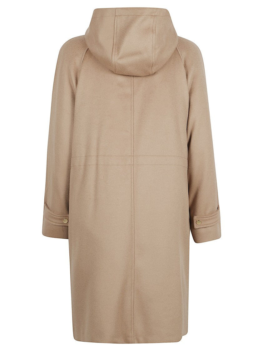 Max Mara Relaxed Fit Brown Coat With Hood