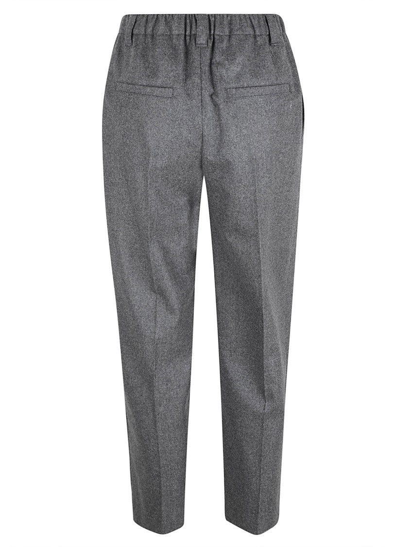 Brunello Cucinelli Tailored Grey Trousers With Front Pleats