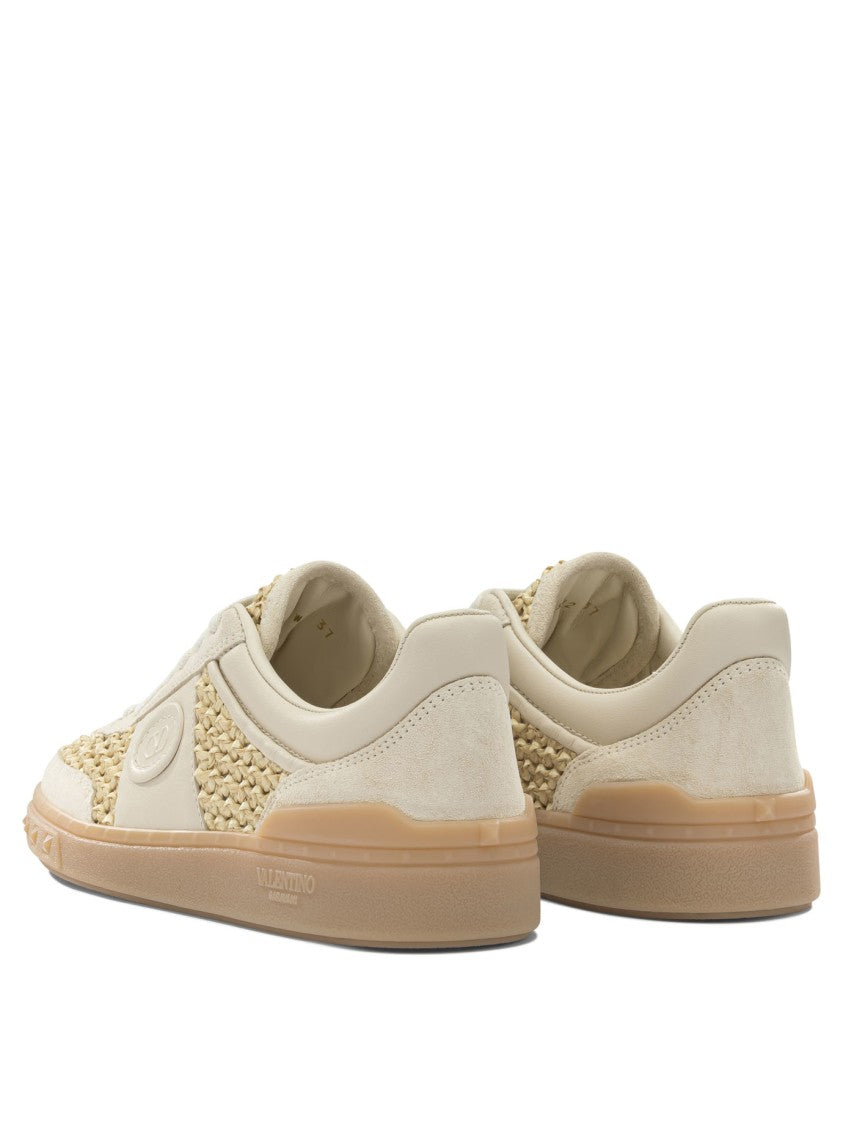 Valentino Garavani Beige Leather And Rubber Low-Top Slip-Ons