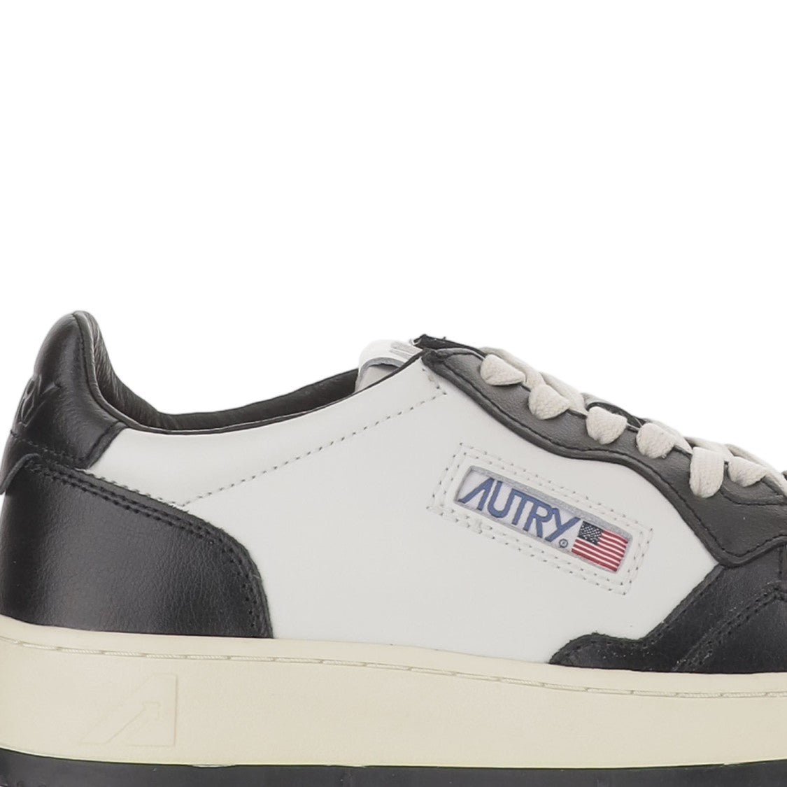 Autry Panel Design Leather Sneakers With Front Lacing