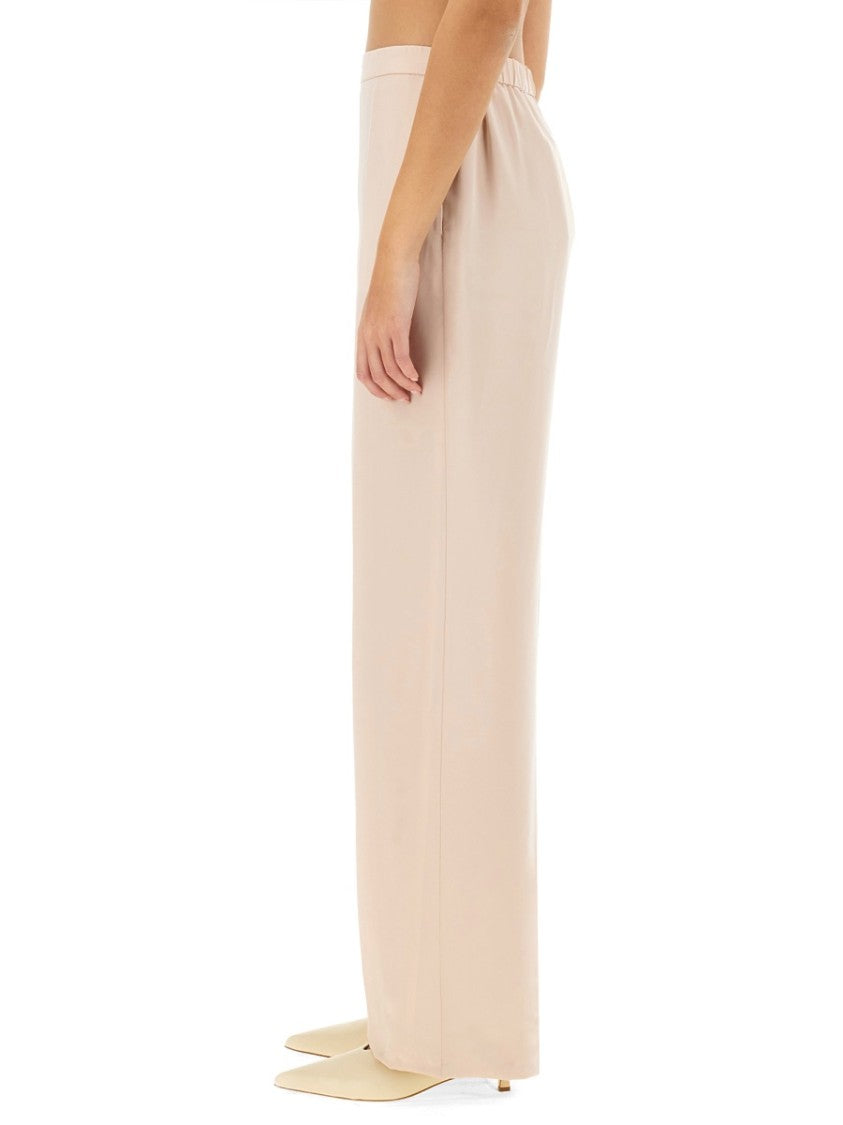 Theory Wide-Leg Silk Pants With Comfortable Waistband