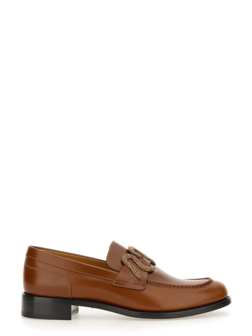 René Caovilla Brown Leather Loafers