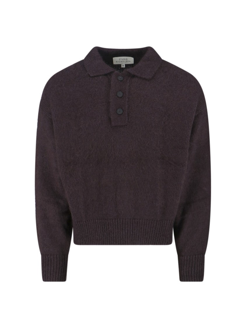 Studio Nicholson Classic Knit Sweater In Rich Brown Hue
