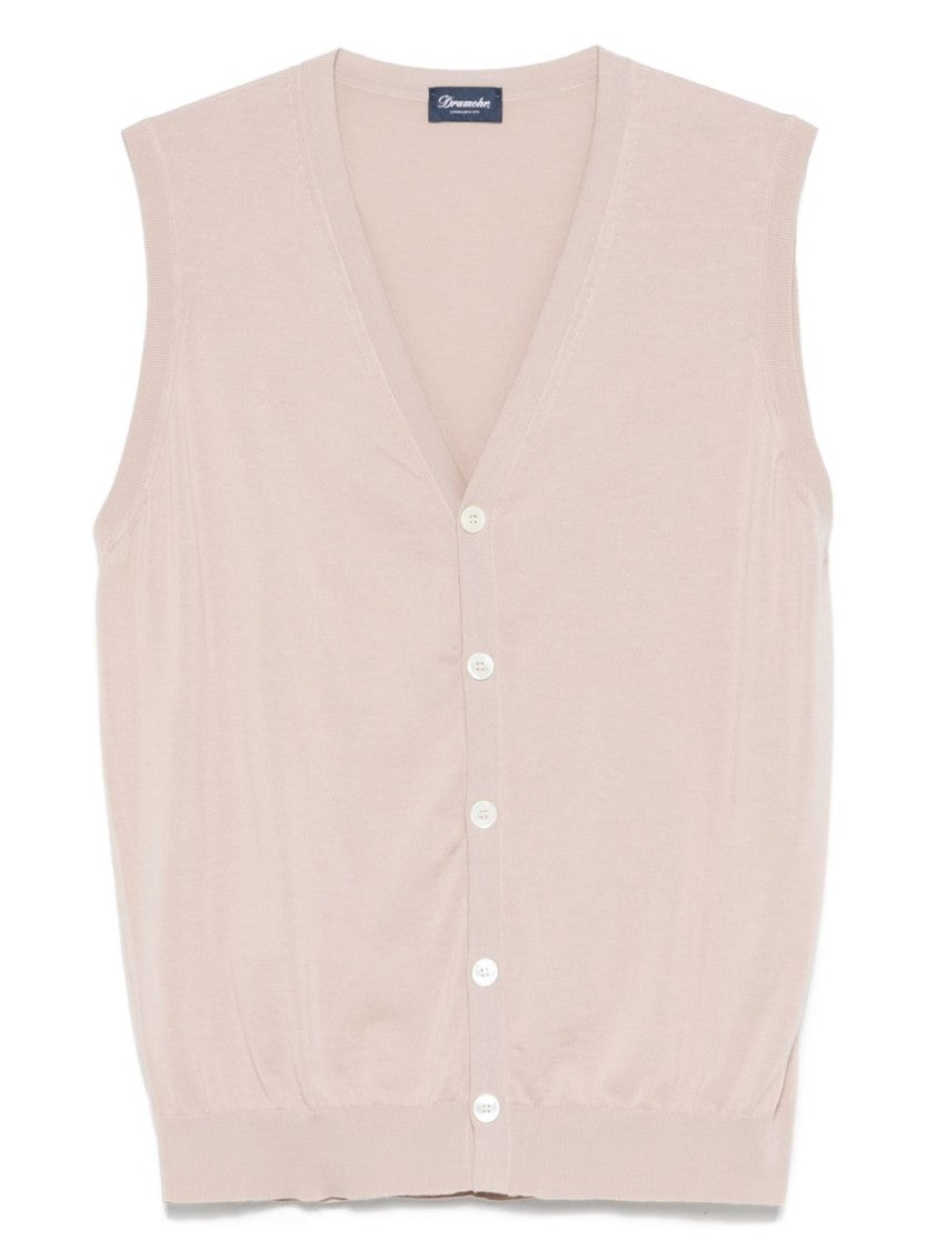 Drumohr V-Neck Ribbed Cotton Vest