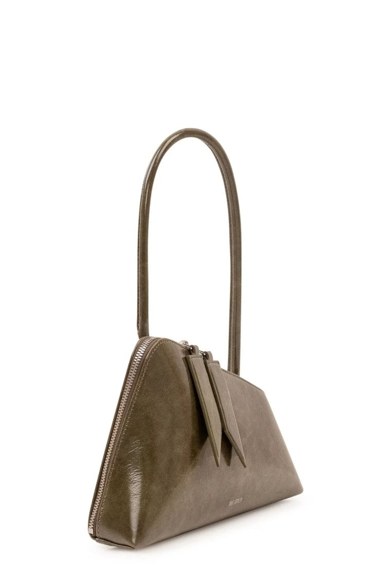 The Attico Olive Green Sunrise Leather Shoulder Bag