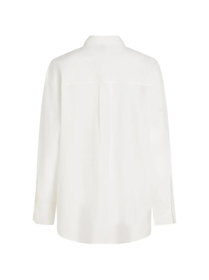 Karl Lagerfeld Classic White Button-Up Shirt With Signature Detail